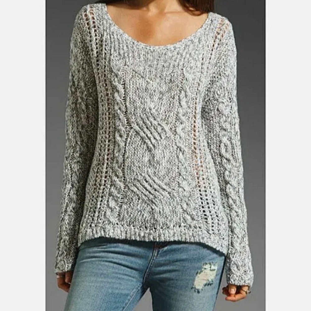 Free People Pegasus West End Boho Linen blend yarn Long Sleeve Sweater XS